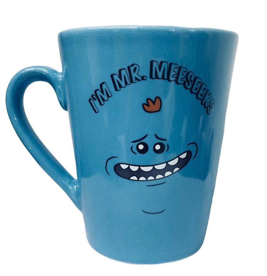 Taza conica Rick and Morty im mr. Meeseeks celeste
