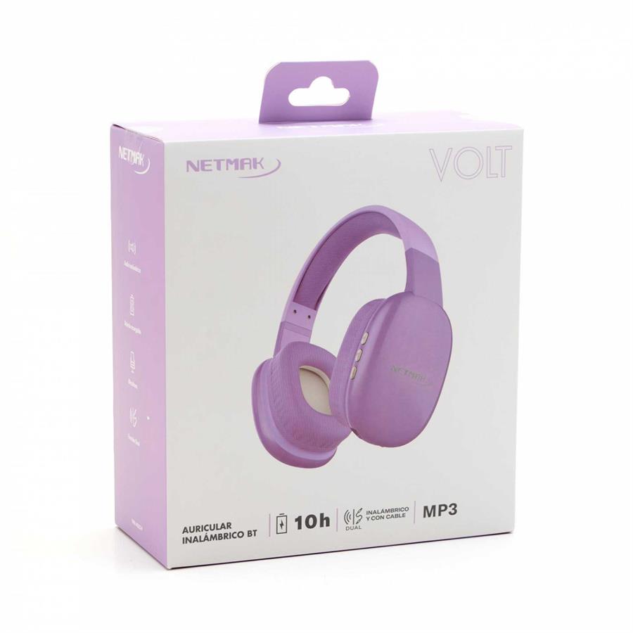 Auricular Inalámbrico Bluetooth Netmak NM-VOLT- Violeta dual
