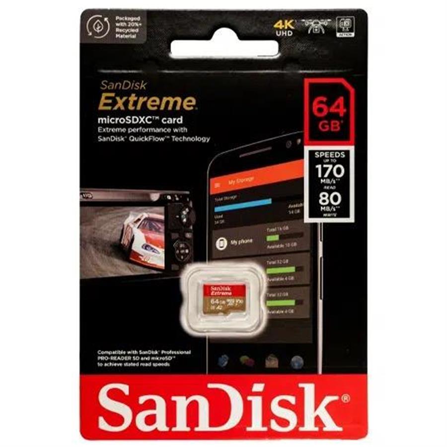 Tarjeta de memoria SanDisk Extreme 64GB 170MB/s