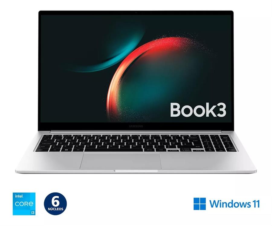 Notebook Samsung Galaxy Book3 i3-1315U, 8GB LPDDR4X, 256GB SSD M.2, Windows 11, 15.6" FHD