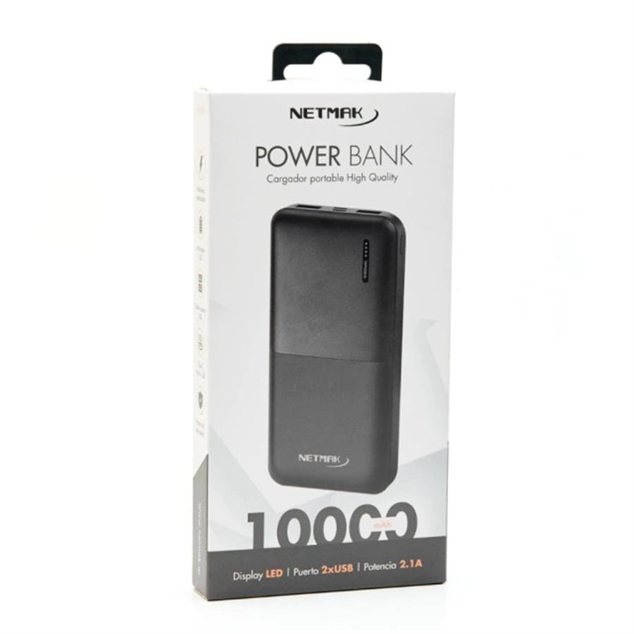 POWER BANK NETMAK NM-PB4 10000MAH MICRO/TIPO C 2 USB