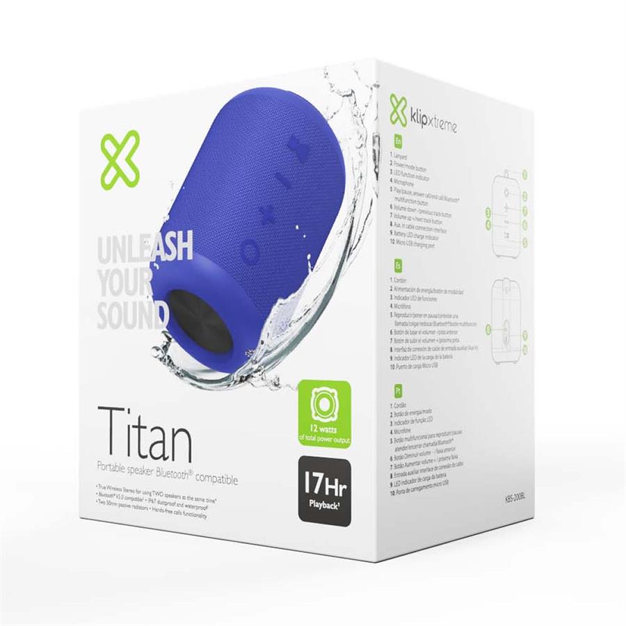 Parlante Bluetooth KlipXtreme Titan Azul
