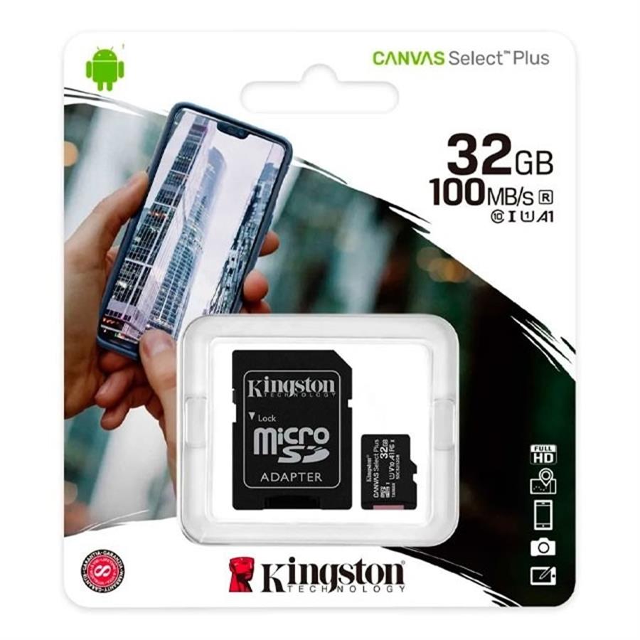 Memoria Micro SD Kingston 32GB 100 mb/s clase 10