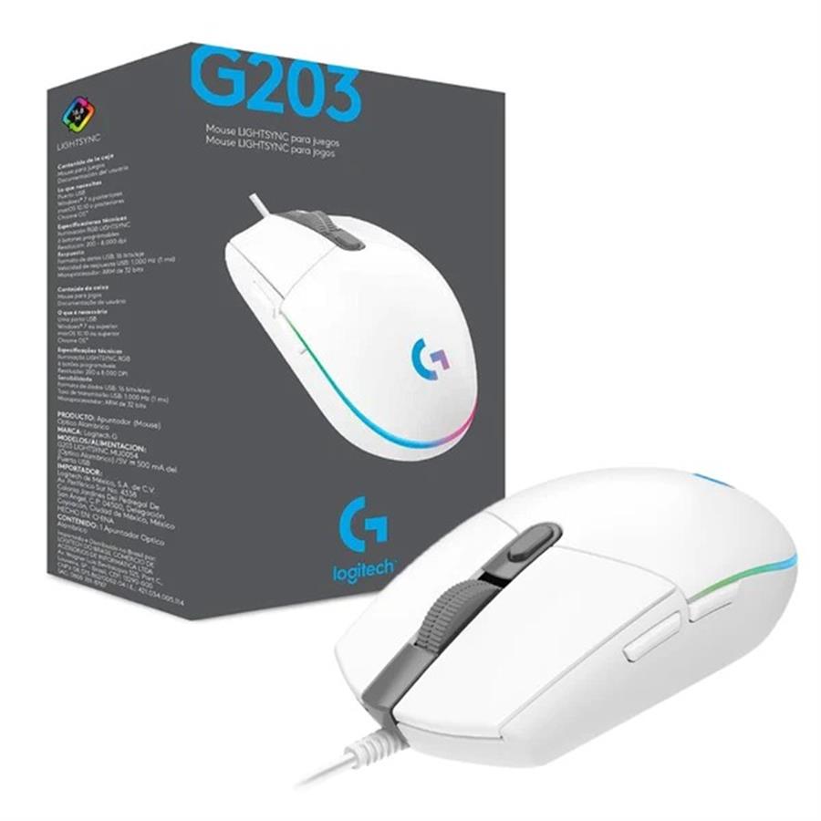 Mouse Logitech G203 Blanco