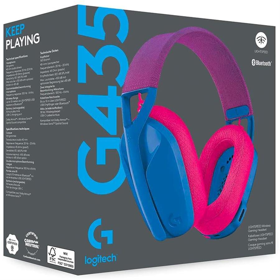 Auricular Logitech G435 Azul Inalámbrico