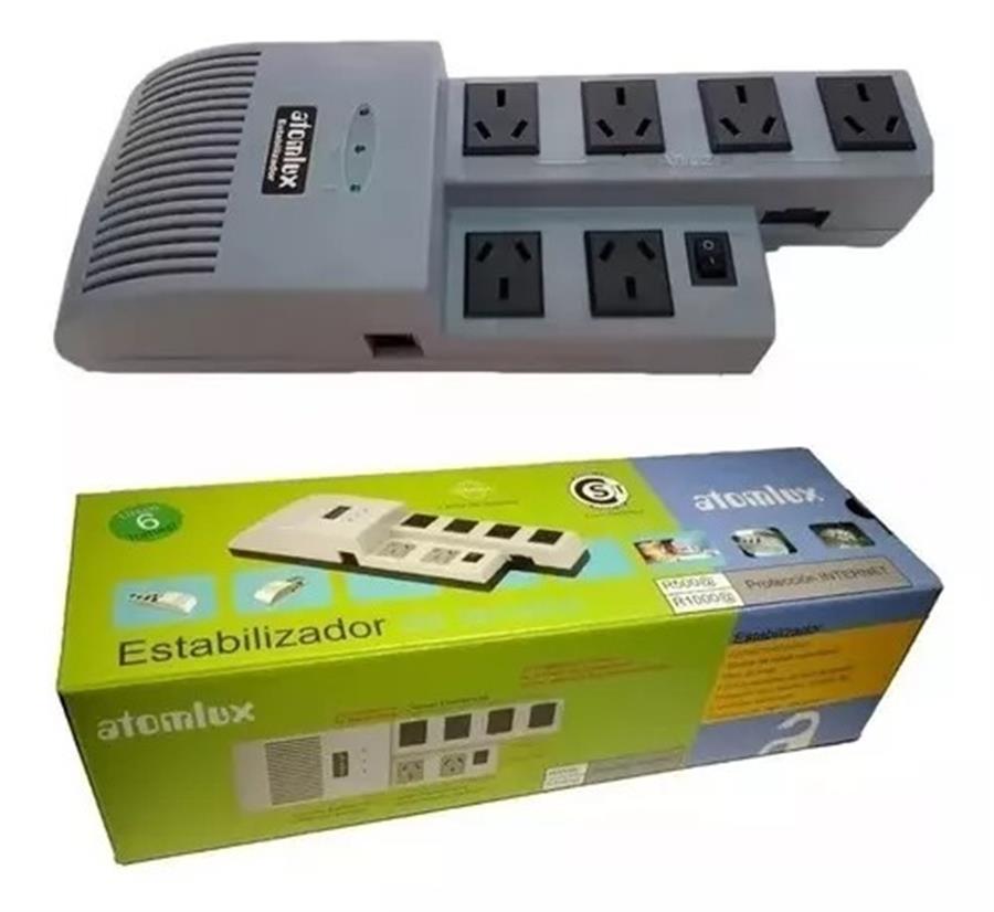 Estabilizador Atomlux 500va 6 Bocas (R500)