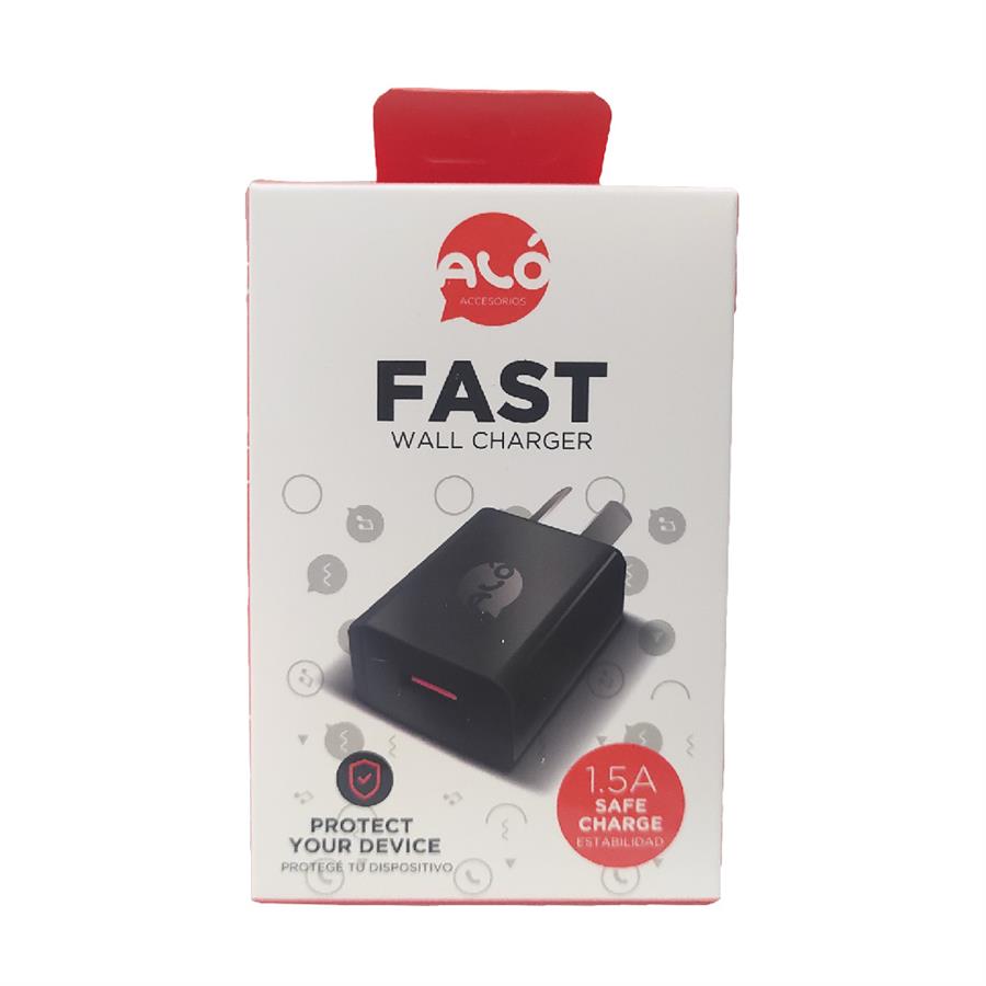 Cargador Fast 1.5A Blanco, Negro Aló