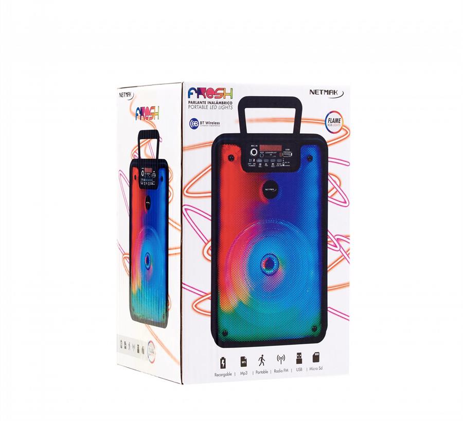 Parlante Bluetooth Con Panel Led 6.5" Netmak (NM-FRESH)