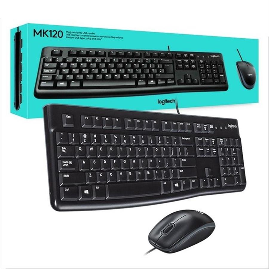 Teclado y Mouse Logitech MK120 usb negro