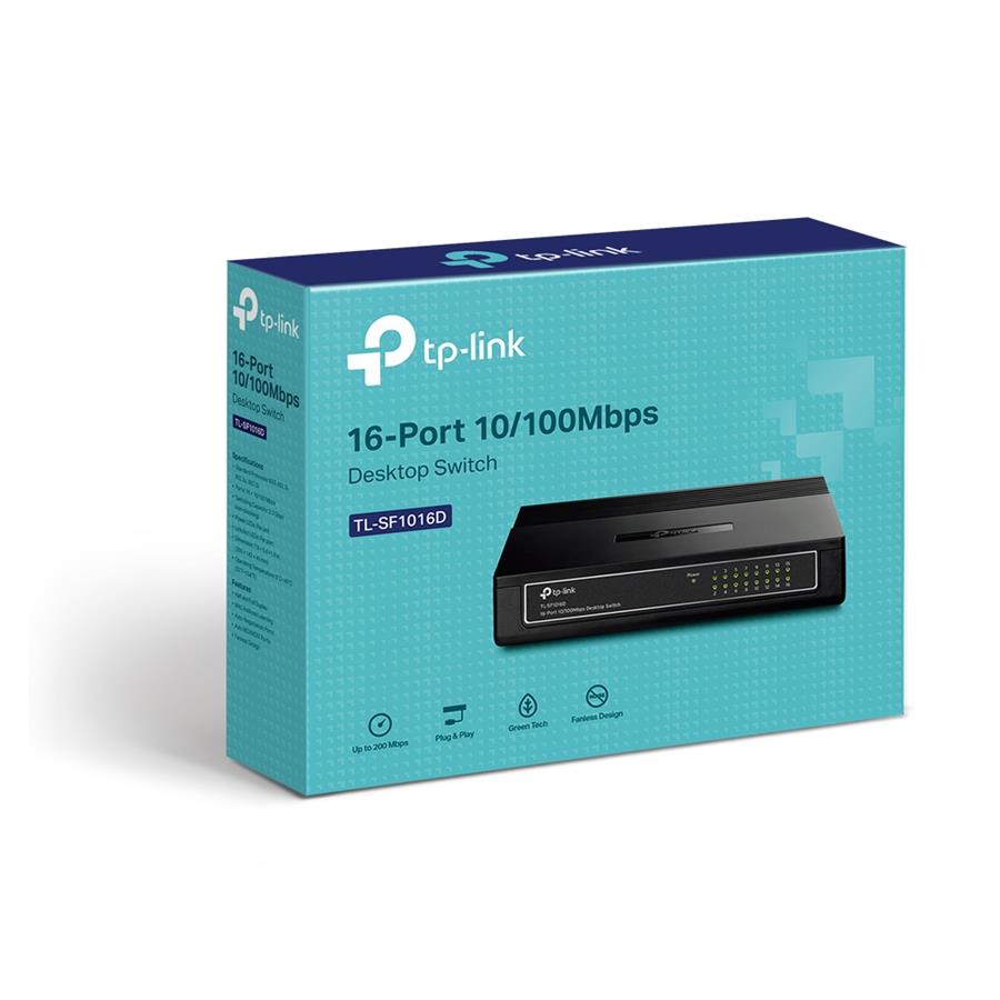 Switch TP-LINK 16 Puertos 10/100 Mbps sf1016D