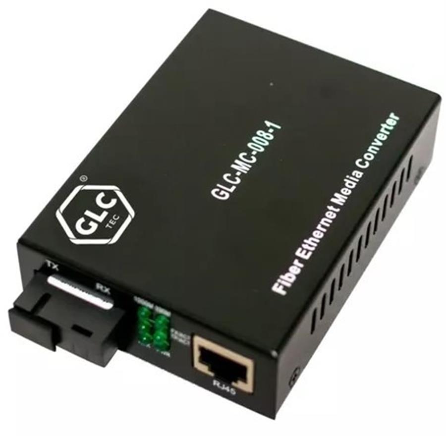 Conversor Single de Fibra Optica SM Media GLC (GLC-MC-008-1) Con Fuente