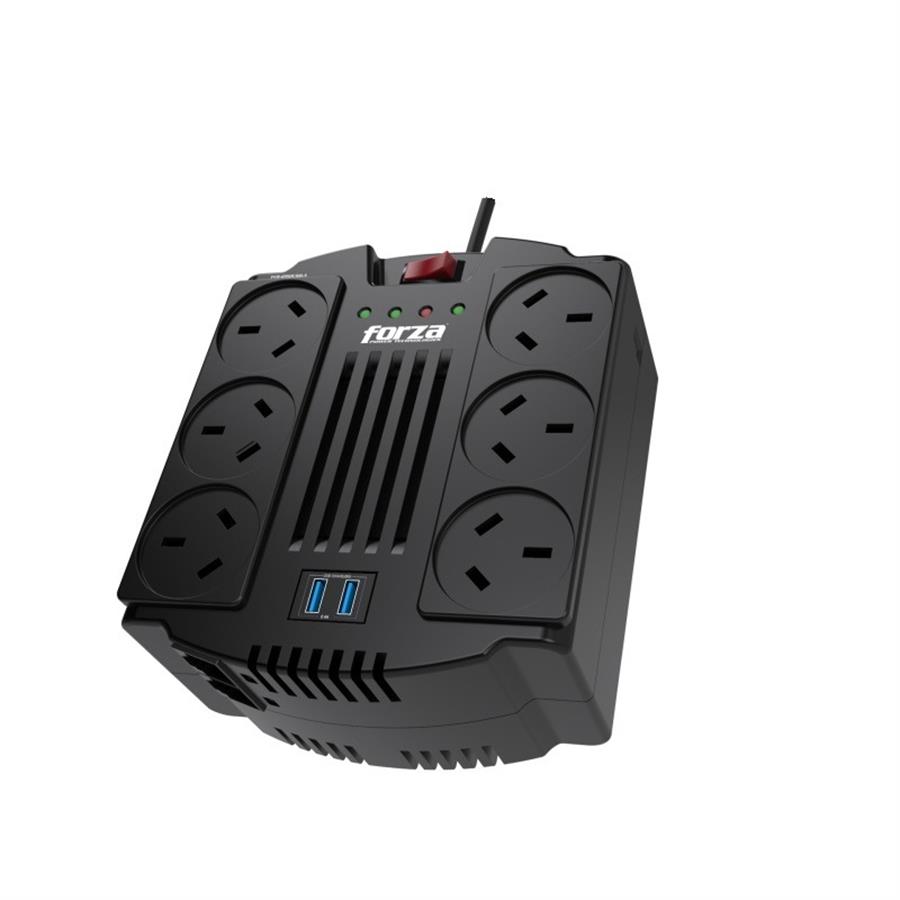 Estabilizador forza 1200VA 600W + 2 USB