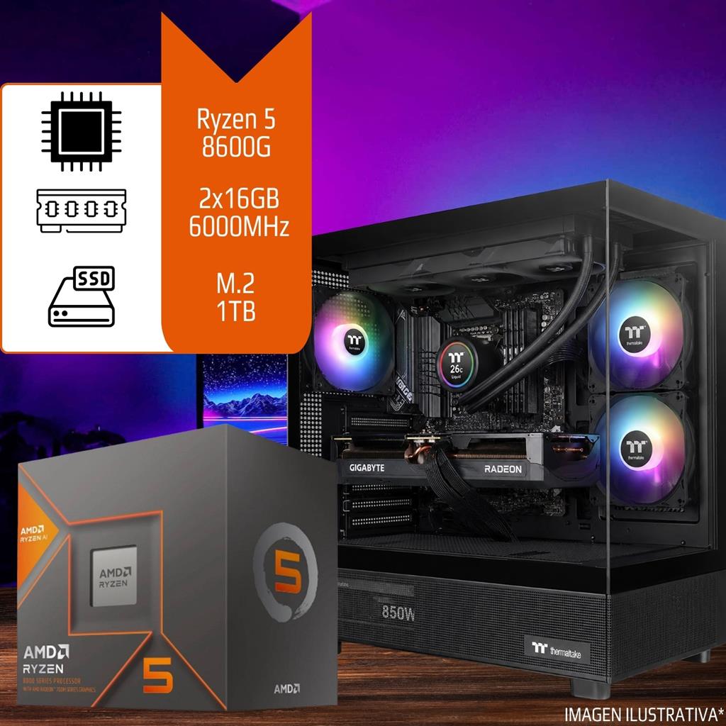 Pc Gamer / Diseño Ryzen 5 8600G 32GB (2x16GB) 6000MHz SSD M.2 1TB