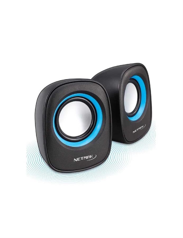 Parlante PC USB azul Netmak NM-9025