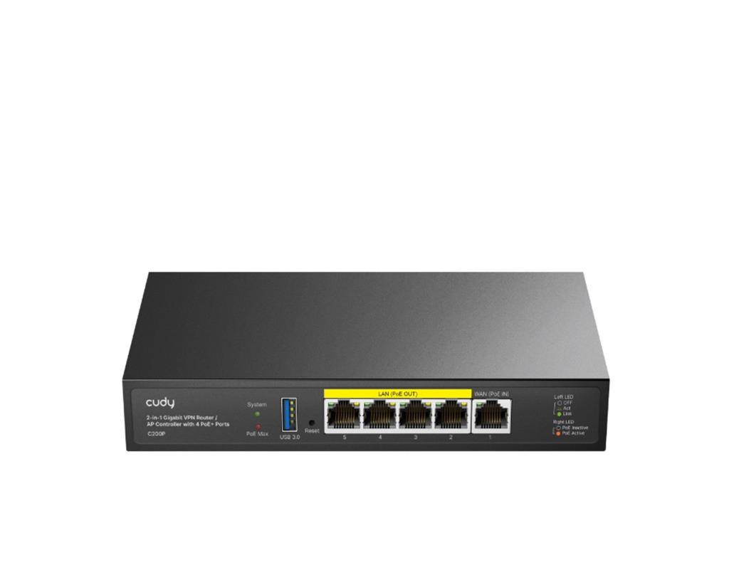 Router Cudy C200P Gigabit VPN AP 4 puertos PoE