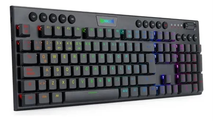 Teclado Inalámbrico Redragon Horus RGB K618 Negro