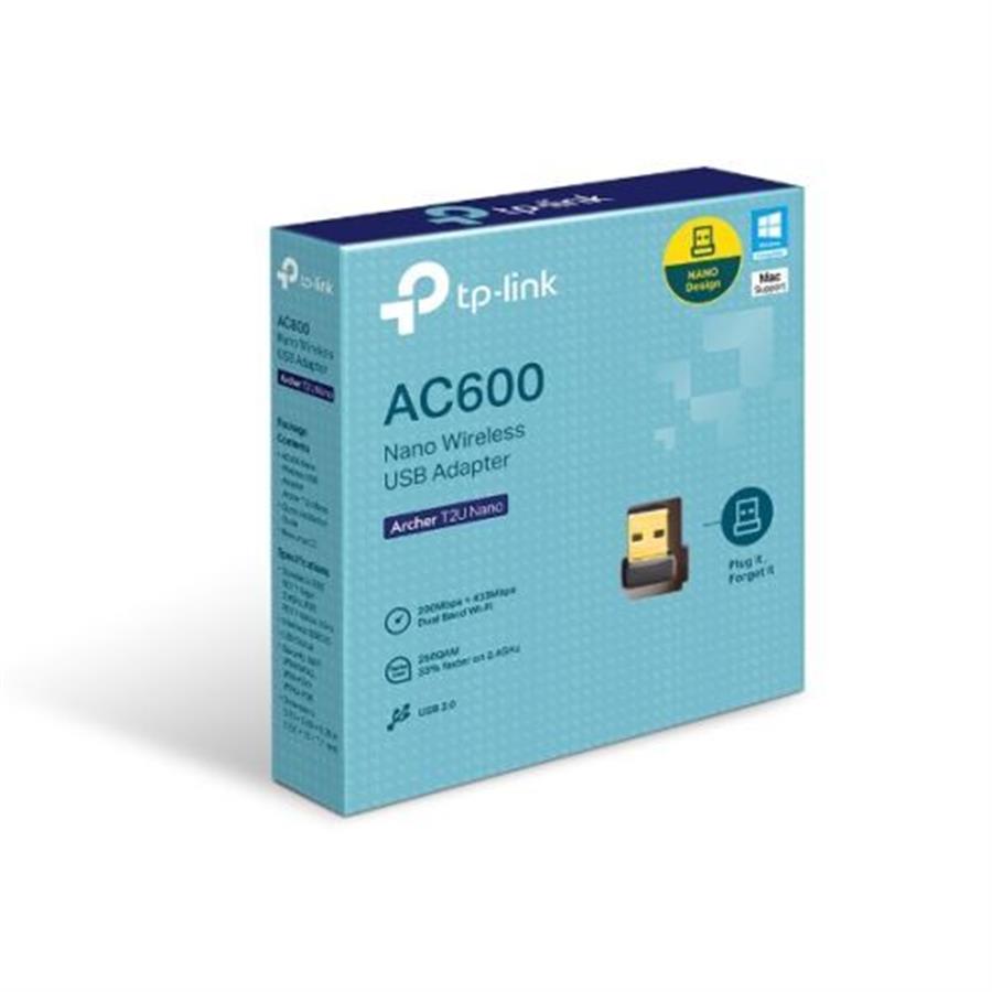 PLACA WIFI USB TP-LINK ARCHER T2U NANO | DUAL BAND 2.4GHZ Y 5GH (AC600) USAR