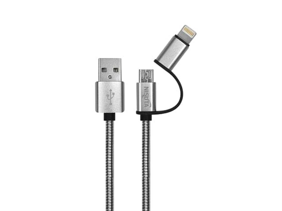 Cable USB a Micro USB o Lightning Nisuta (NS-CAUSB21I)