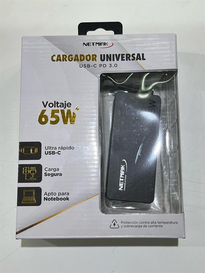 Cargador Netmak Universal NM-1265 65W TIPO C 3.0