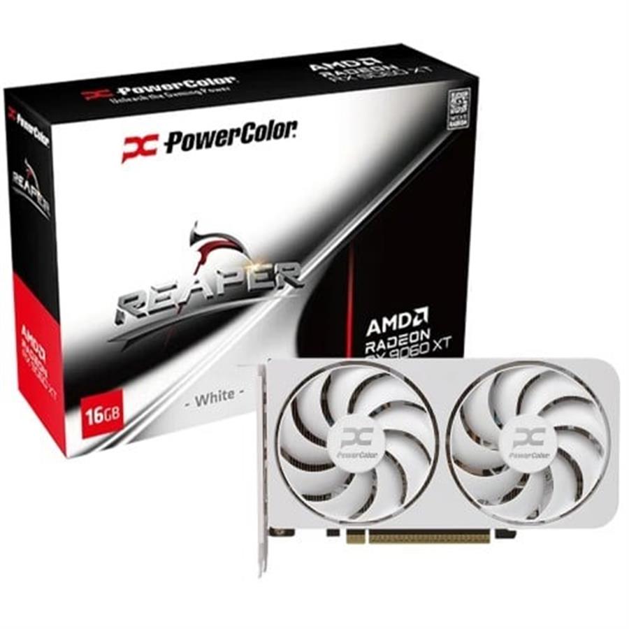 Placa de Video Powercolor Reaper White AMD Radeon RX 9060 XT 16GB GDDR6 WHITE