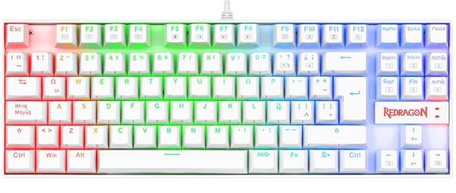 Teclado Redragon Kumara 2 K552 Rainbow Blanco