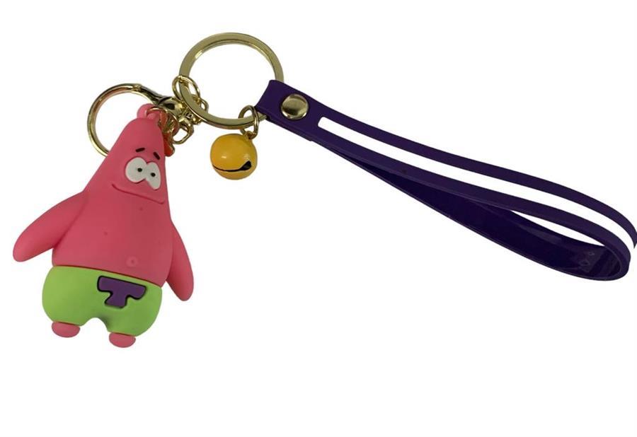 LLAVERO BOB ESPONJA PATRICIO GOMA 3D CON CORREA