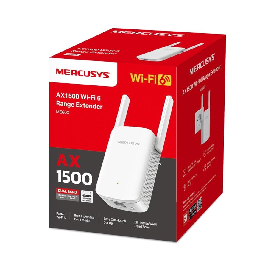 ME60X Mercusys Range Extender AX1500 Wifi6 2 Ant Ext (2091)
