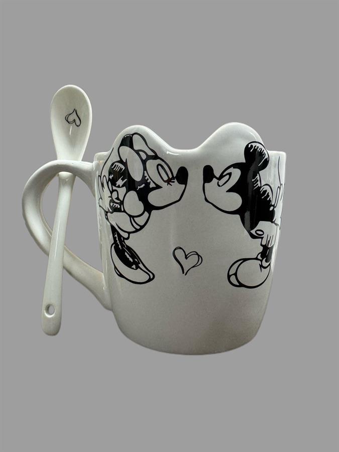 TAZA  MICKEY Y MINNIE CON CUCHARA