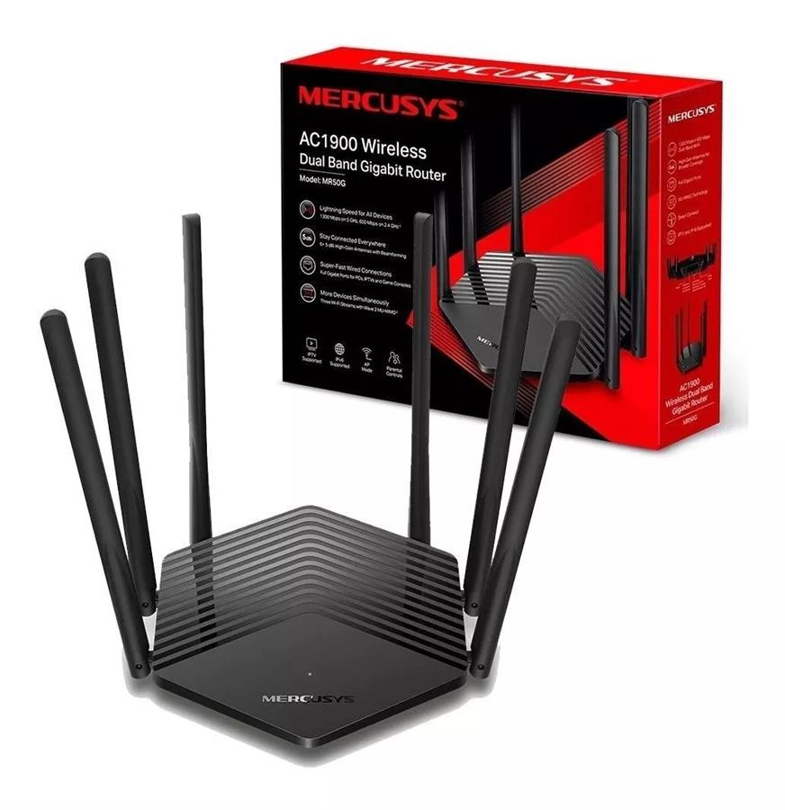 Router Mercusys doble banda AC1900 6 ANTENAS V1 MR50G
