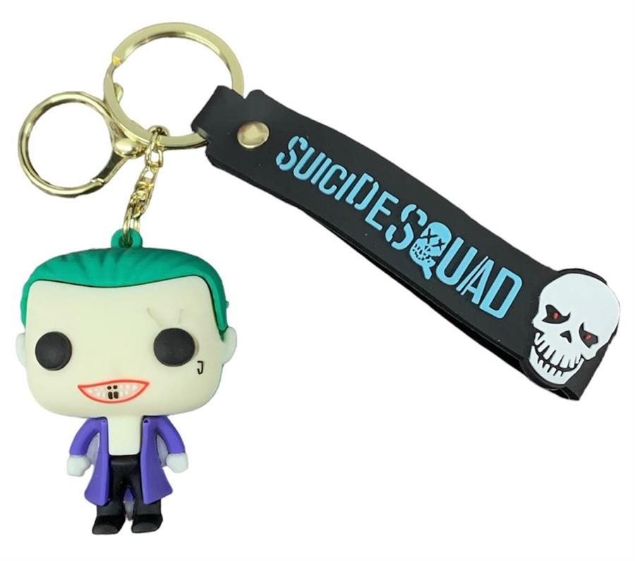 LLAVERO ESCUADRON SUICIDA JOKER GOMA 3D CON CORREA