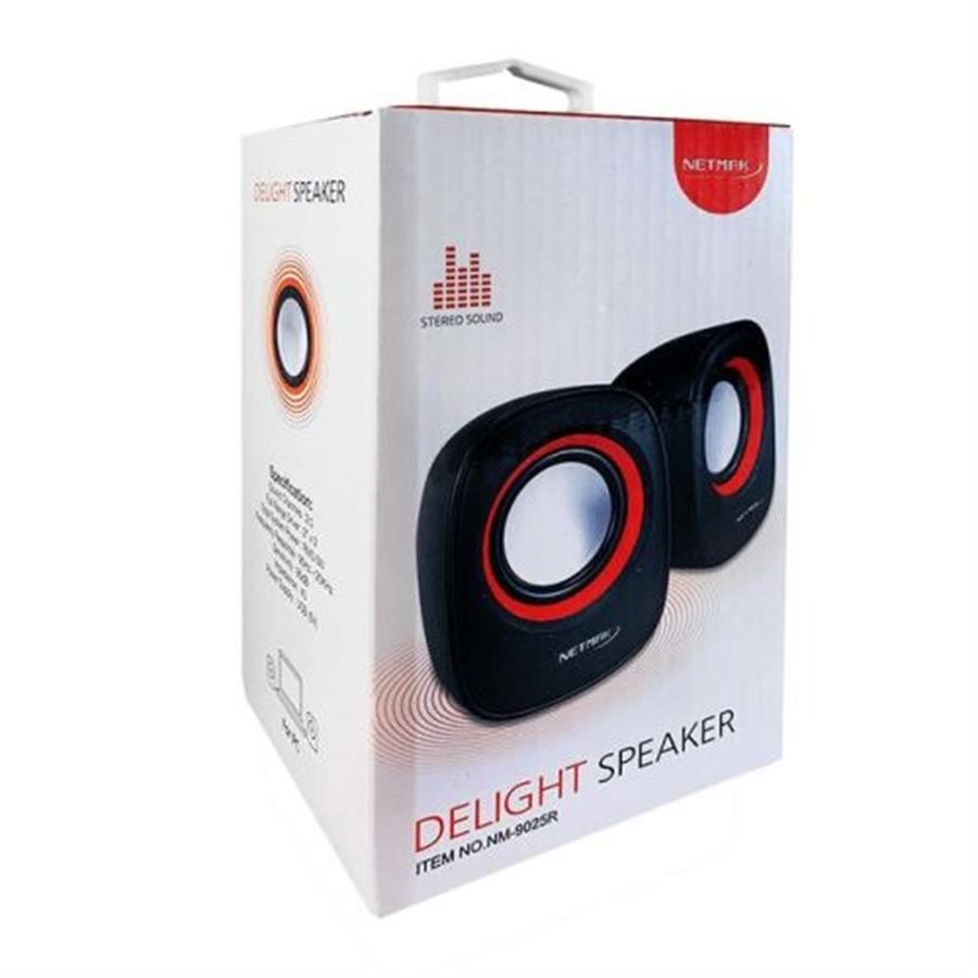 Parlante PC USB rojo Netmak NM-9025