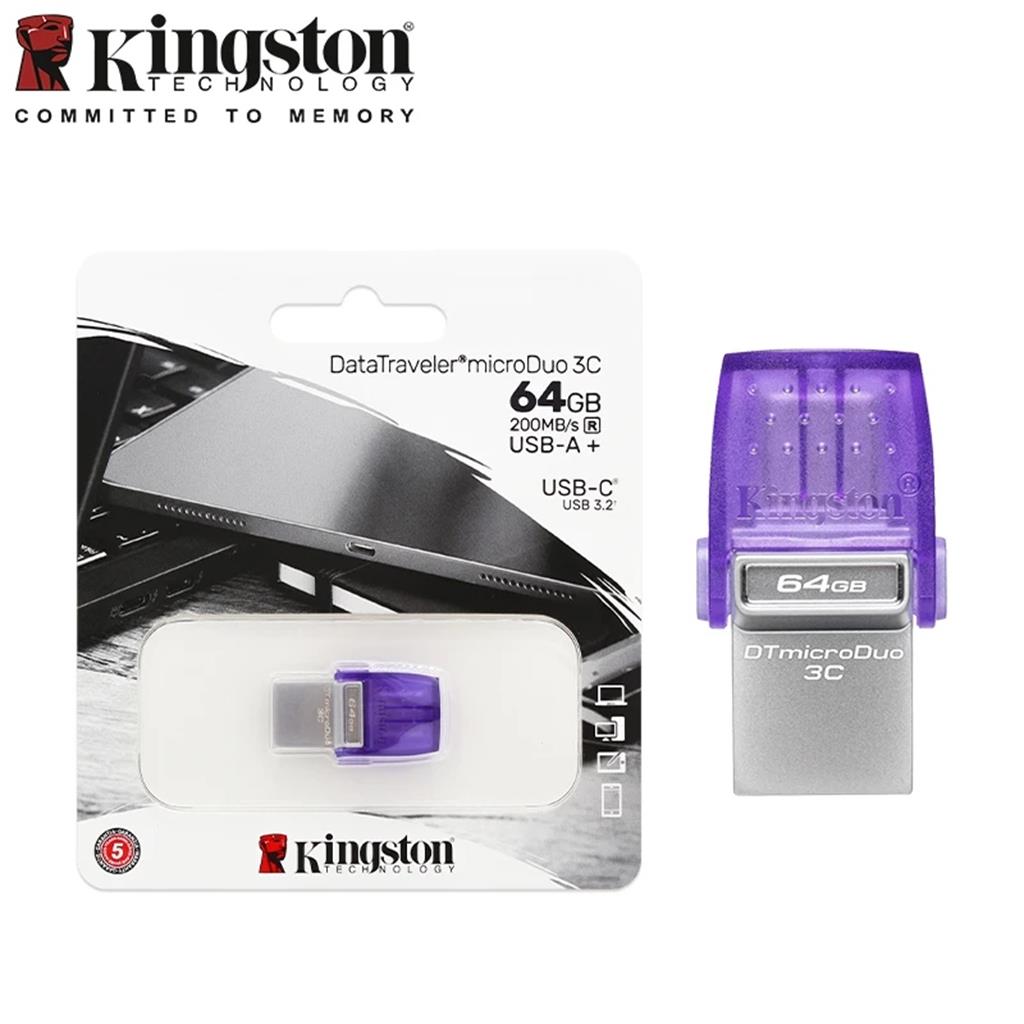 Pen Drive 3.2 DT Microduo 64GB USB-A   USB-C Gen 1 KINGSTONE