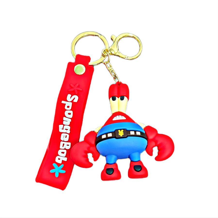 LLAVERO BOB ESPONJA DON CANGREJO GOMA 3D CON CORREA