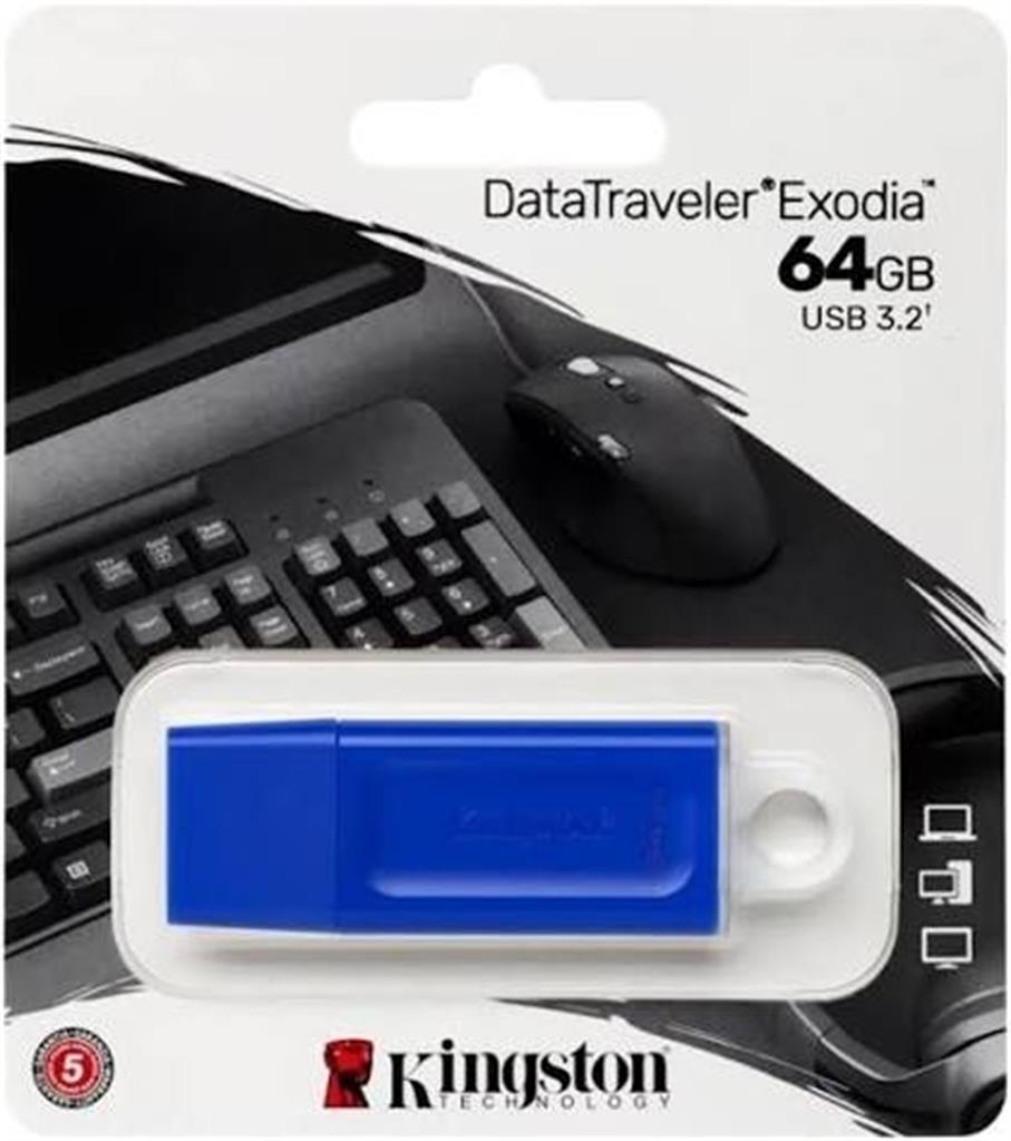 Pen Drive 3.2 DTX 64GB Kingston Exodia Azul