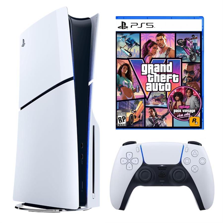 Consola PlayStation 5 PS5 1TB Slim Fisica + GTA VI (Grand Theft Auto 6) (CÓDIGO CANJEABLE EN LA CAJA) PS5 (PREVENTA)