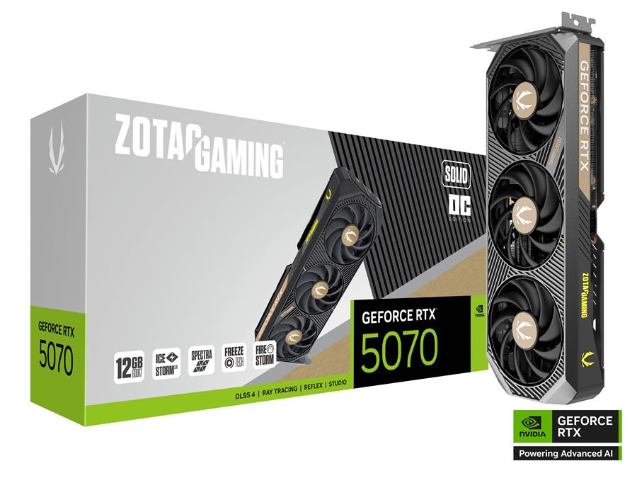 Placa De Video Zotac RTX 5070 Solid OC 12GB GDDR7