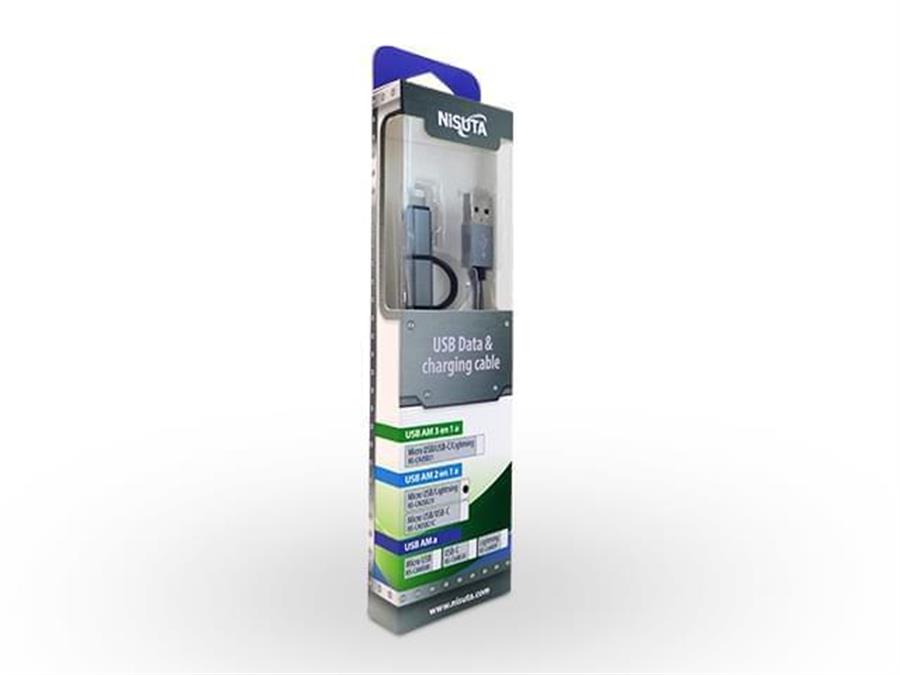 Cable USB a Micro USB o Lightning Nisuta (NS-CAUSB21I)