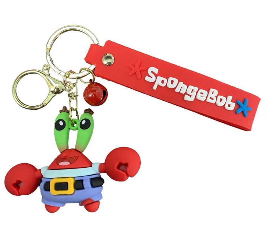 LLAVERO BOB ESPONJA DON CANGREJO GOMA 3D CON CORREA