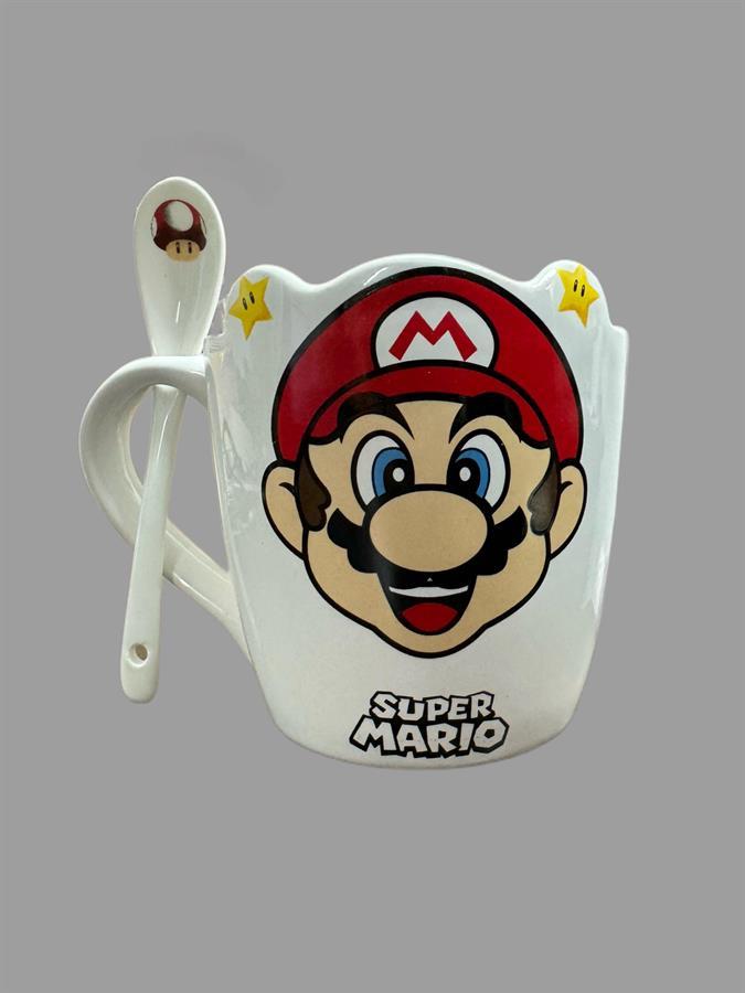 TAZA CON CUCHARA MARIO