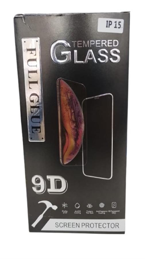 VIDRIO TEMPLADO IPHONE 15 9D