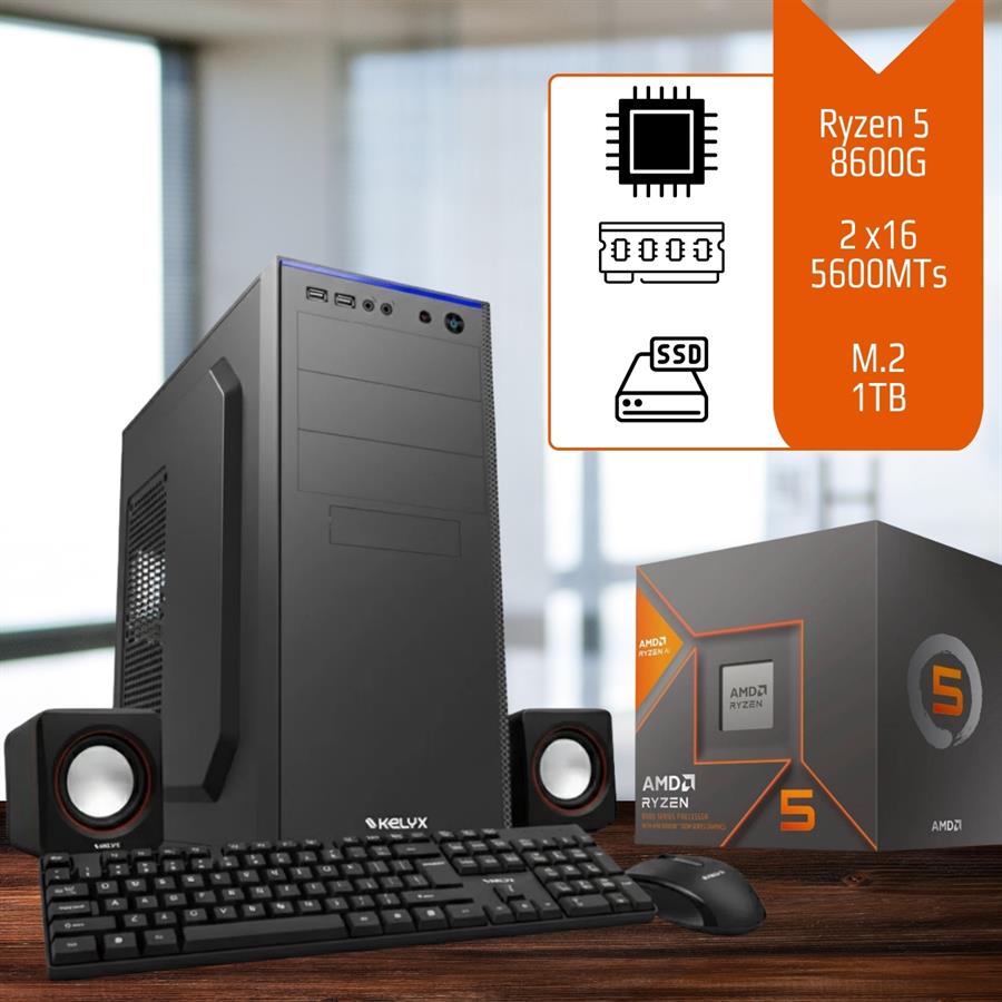 PC Armada de Oficina Ryzen 5 8600G 32GB 5600MHz SSD 1TB