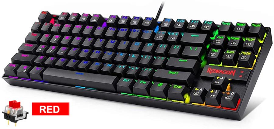 Teclado Redragon K552 Kumara RGB ES SW Red (consultar colores)