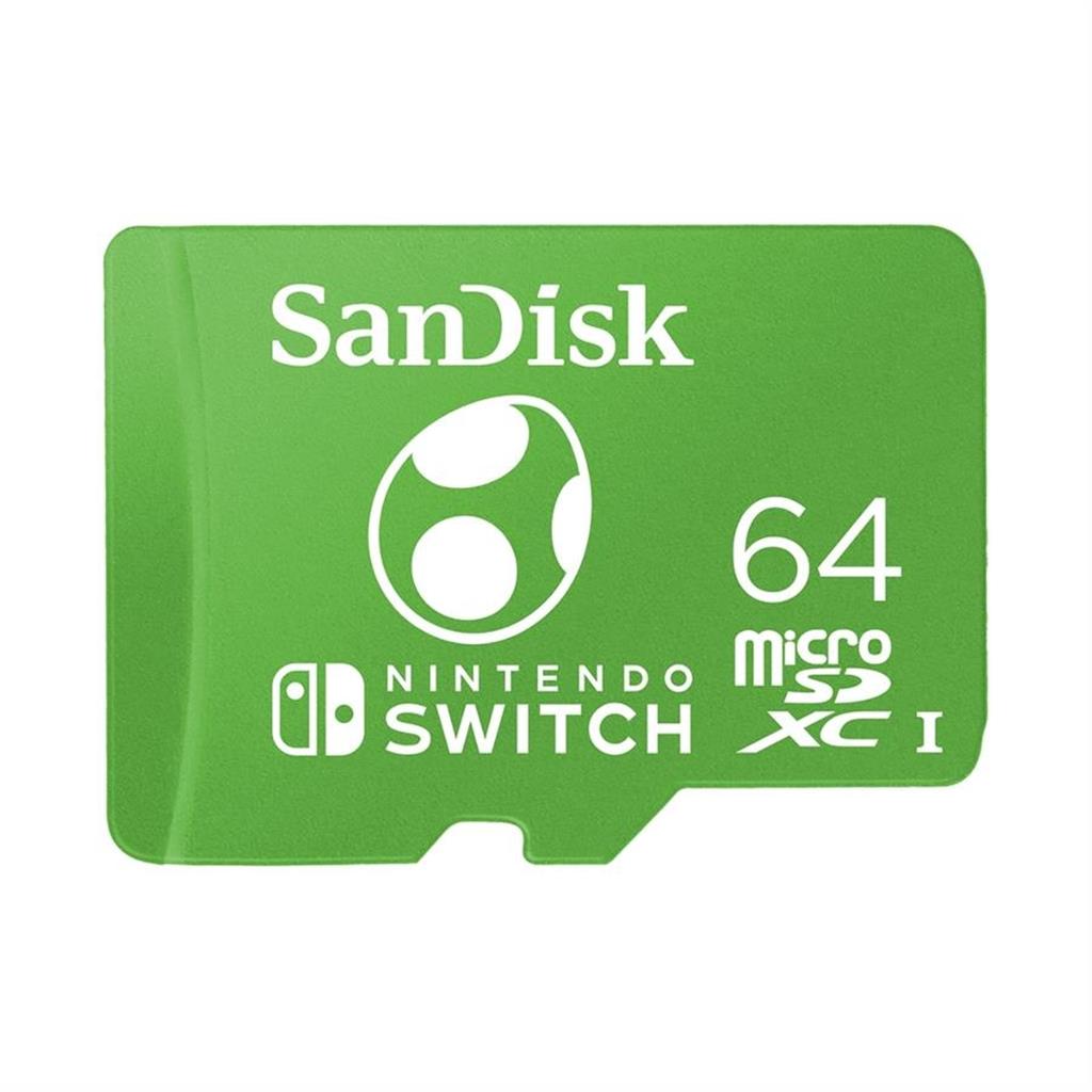 Tarjeta de Memoria Sandisk MicroSDXC 64GB UHS-I Card C10 U3 100Mb for Nintendo Switch Yoshi Edition