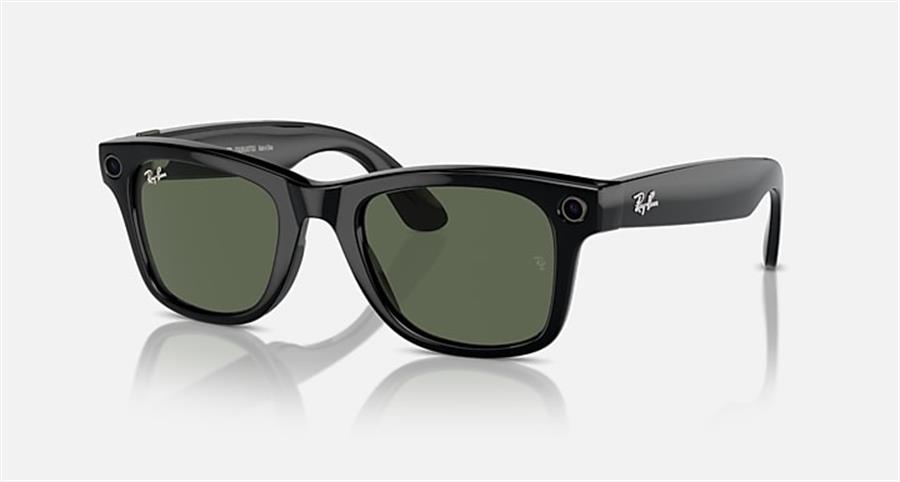 Lentes Rayban Meta Wayfarer - Shiny Black/Clear T150 S50 Gen1