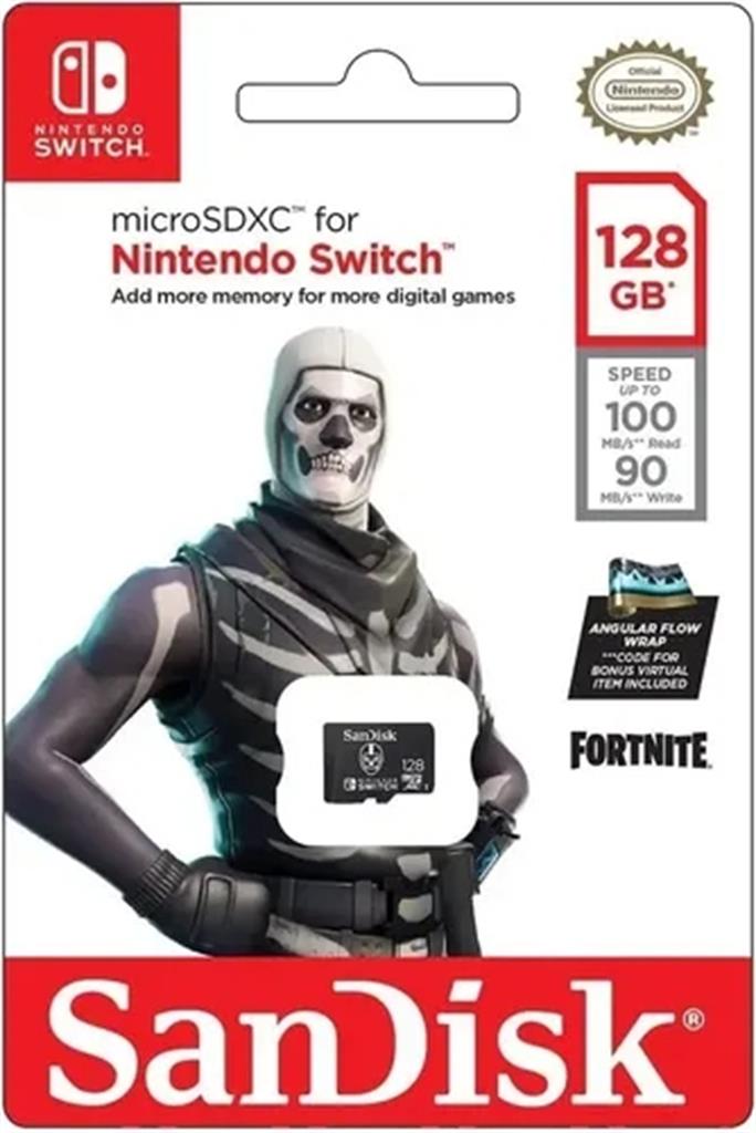 Tarjeta de Memoria Sandisk MicroSDXC 128GB UHS-I Card C10 U3 100Mb for Nintendo Switch Fortnite Edition