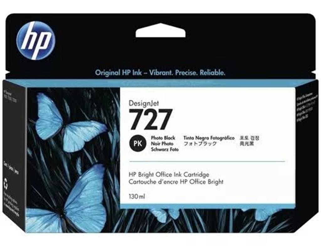 Cartucho de Tinta Plotter HP 727 Negro Fotográfico 300ML