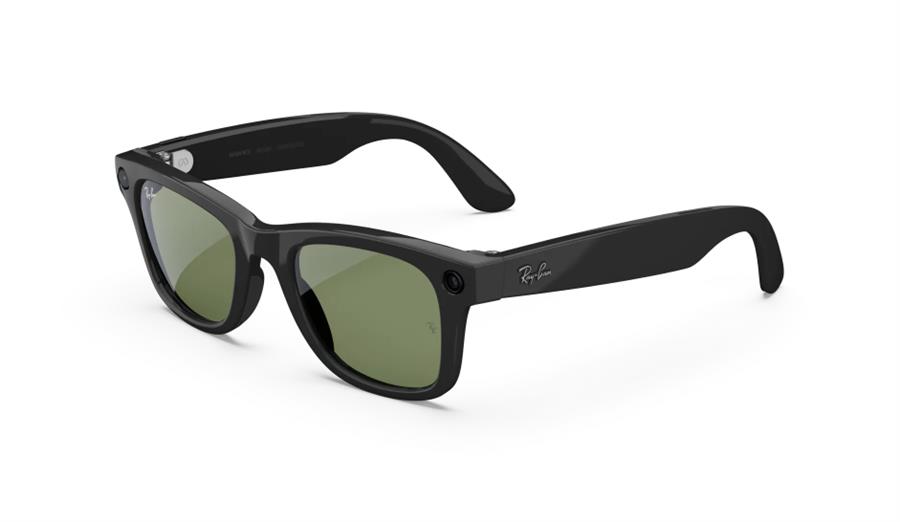 Lentes Rayban Meta Wayfarer - Shiny Black/Green T150 S50 Gen 2